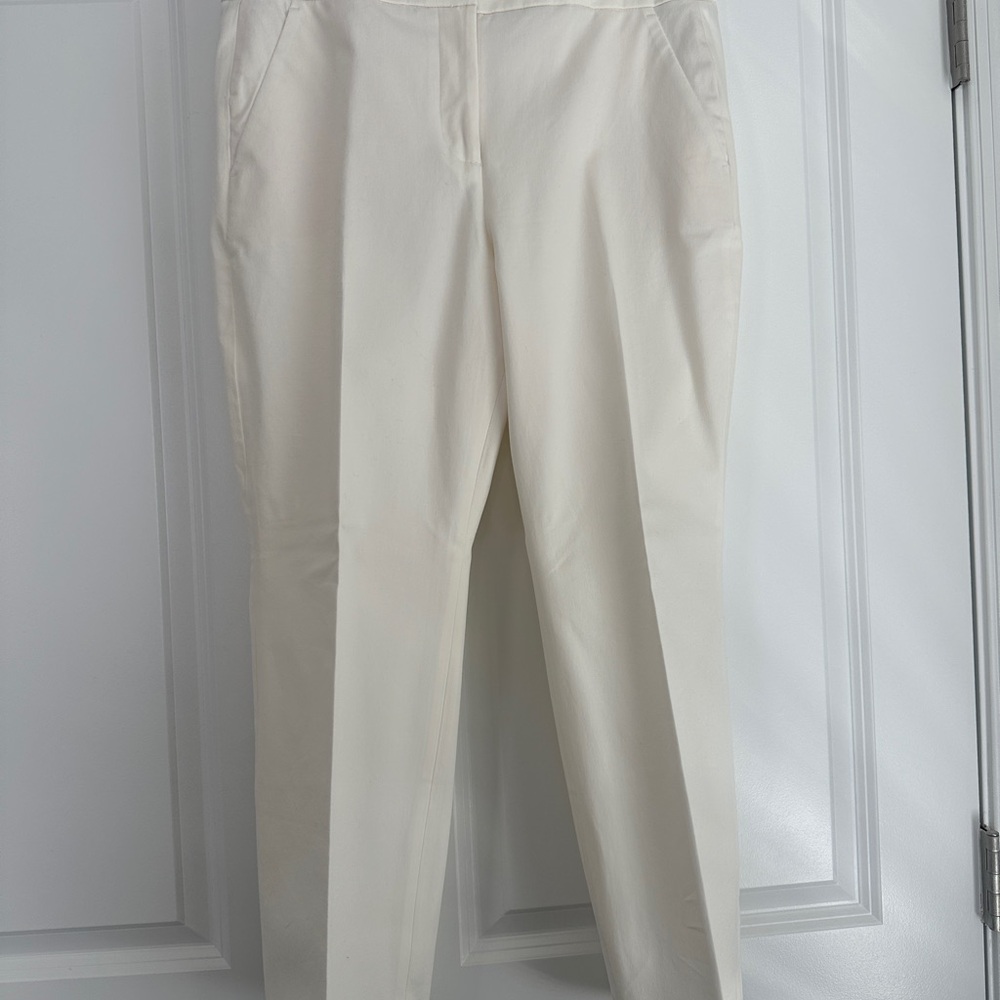 J. Crew Cream High-Waist Tailored Pants